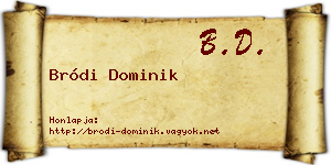 Bródi Dominik névjegykártya